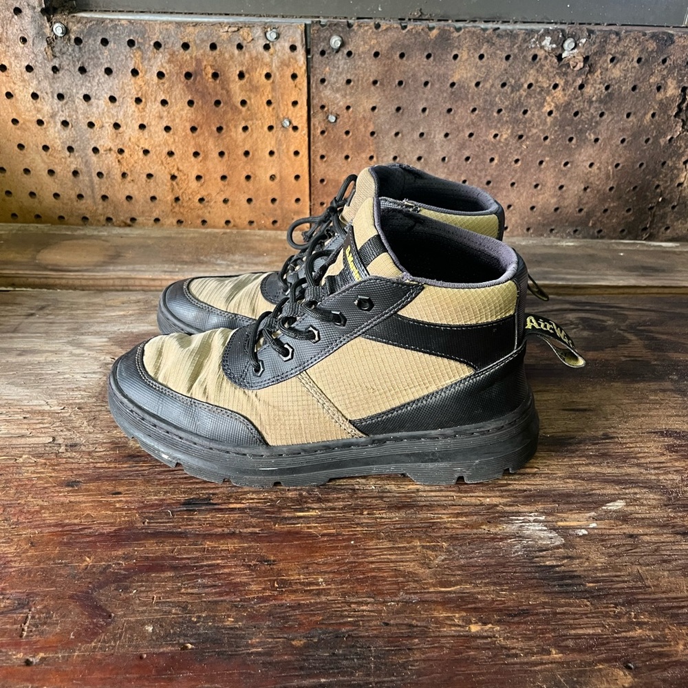 Dr Marten Air Wair Bonny Tech Poly Casual Olive Green Lace Up Boots Sz 7